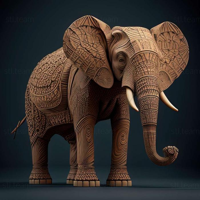 3D model Mary the elephant famous animal (STL)